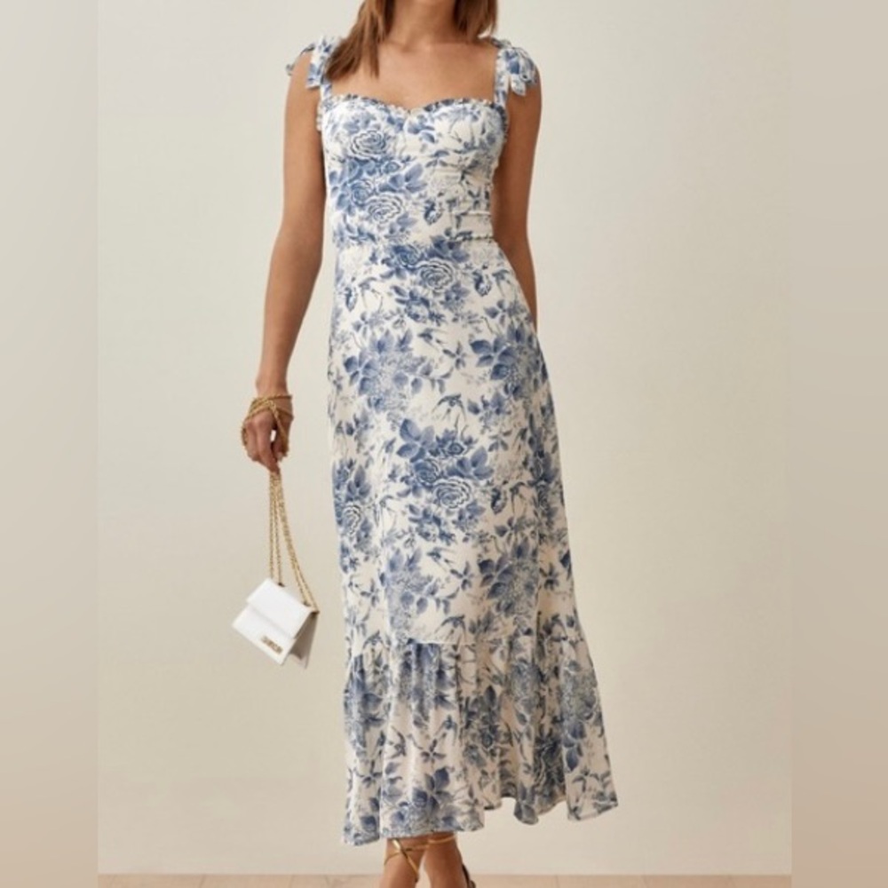 Nikita Reformation Dress - Blue & White Floral, Size 8 - Excellent condition!
